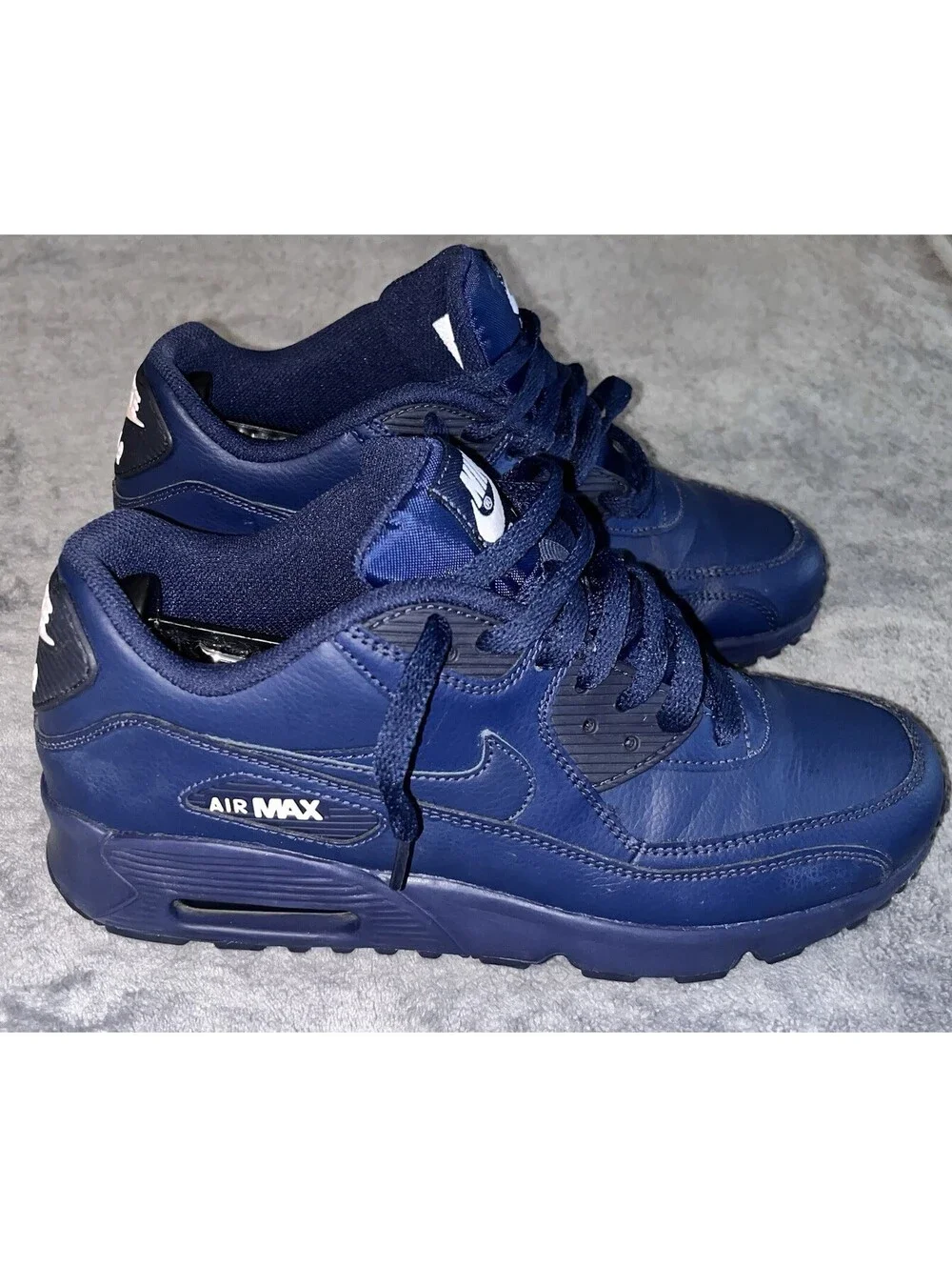 Nike Air Max 90 Essential Athletic Navy  Sneakers Sz 7Y AJ1285-404